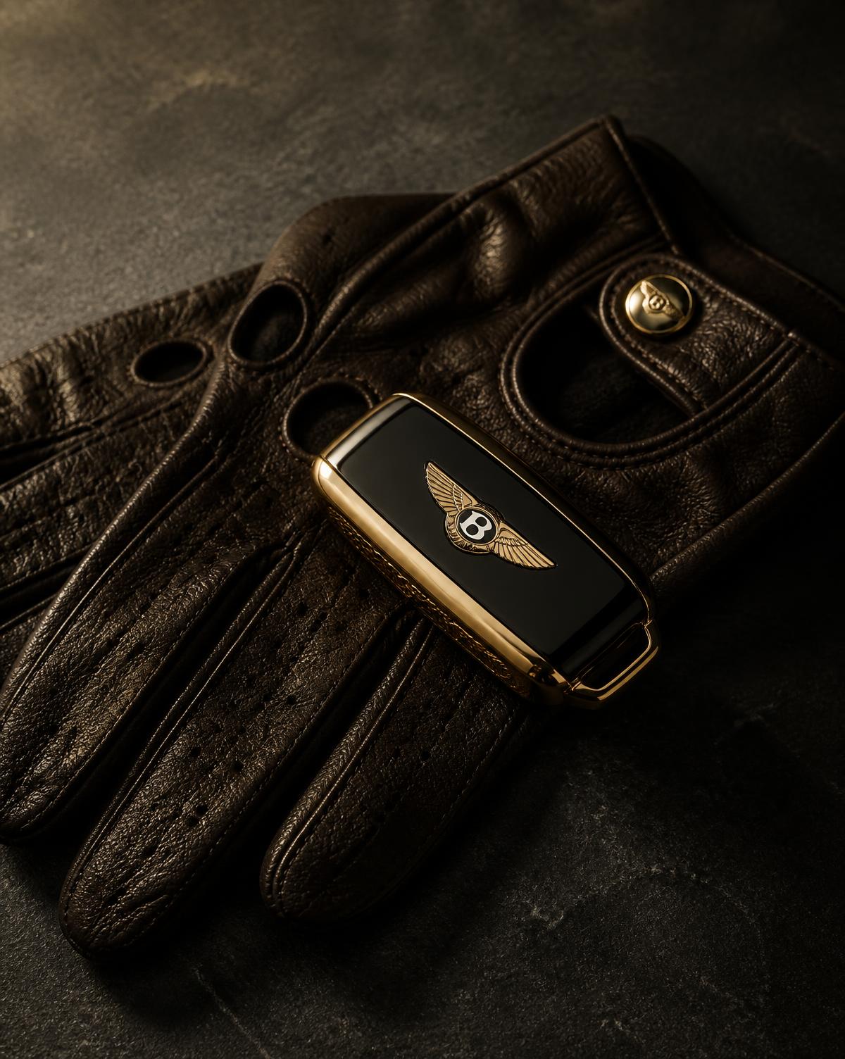 Close detail of vehicle keys and documents on a dark surface